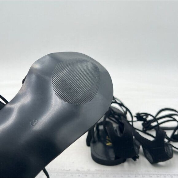 YDN Women Sexy Knee High Lace up Flats Fringe Low Heel Gladiator Strap Sandals - Picture 6 of 8